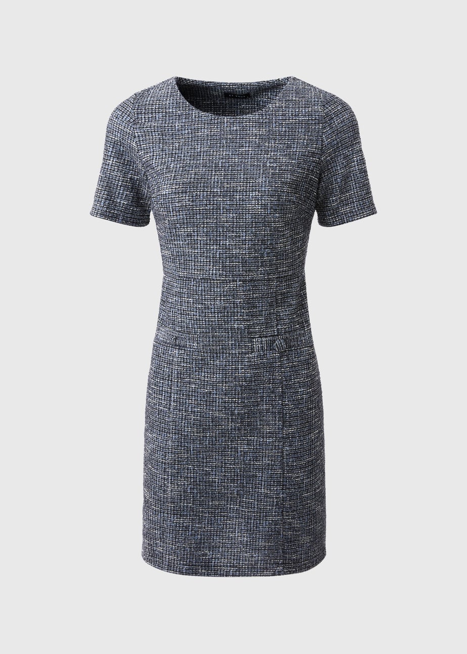 Et Vous Blue Boucle Ponte Mini Dress