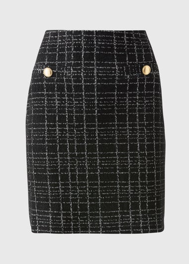 Et Vous Black Boucle Check Skirt
