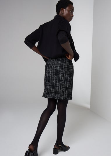 Et Vous Black Boucle Check Skirt