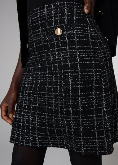 Et Vous Black Boucle Check Skirt