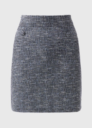 Et Vous Blue Boucle Ponte Mini Skirt