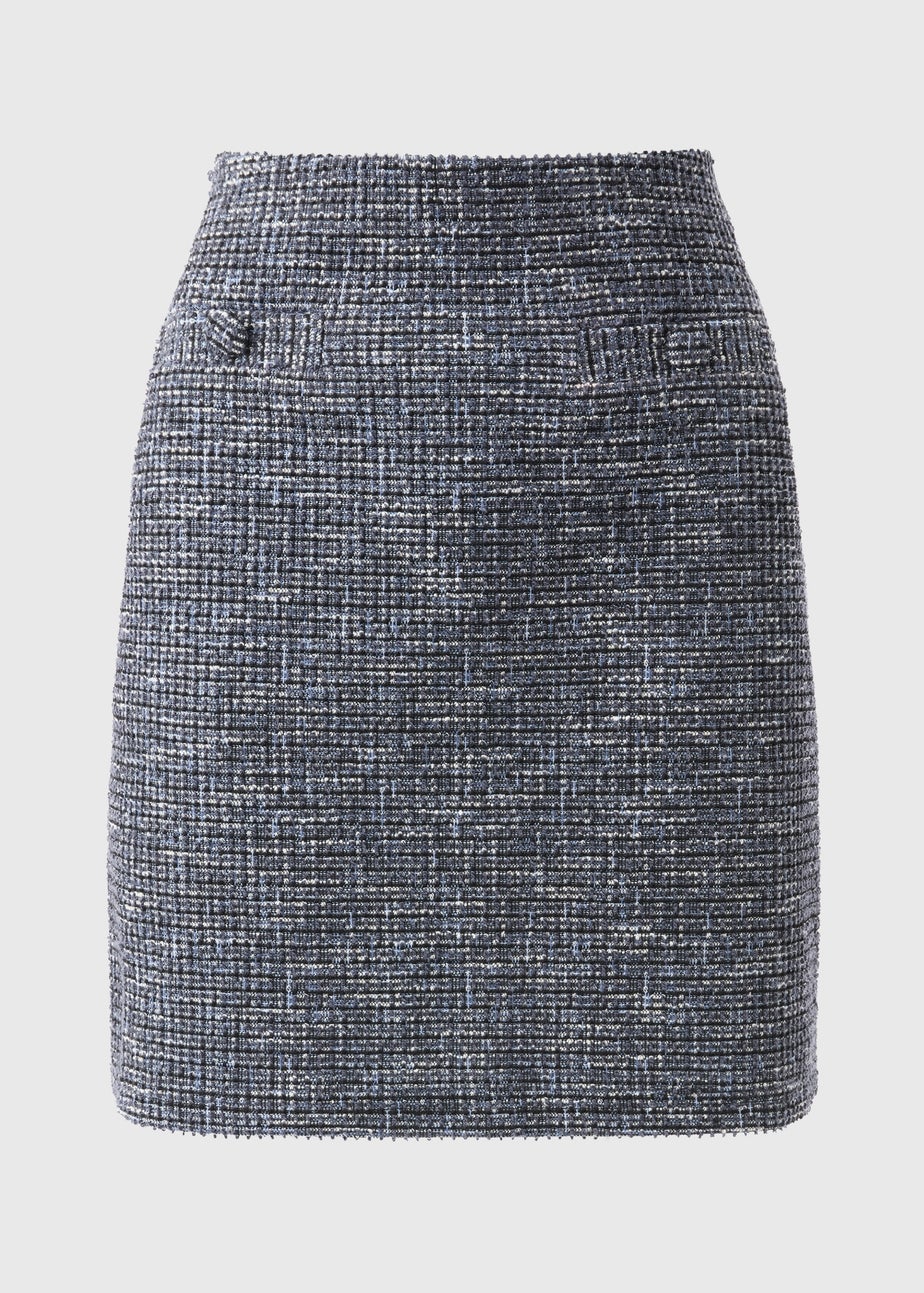 Et Vous Blue Boucle Ponte Mini Skirt