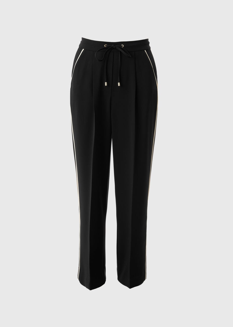 Et Vous Black Side Stripe Wide Leg Trousers