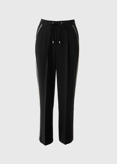 Et Vous Black Side Stripe Wide Leg Trousers