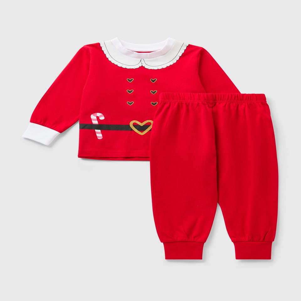 Girls Mrs Claus Christmas Pyjamas (1-7yrs)