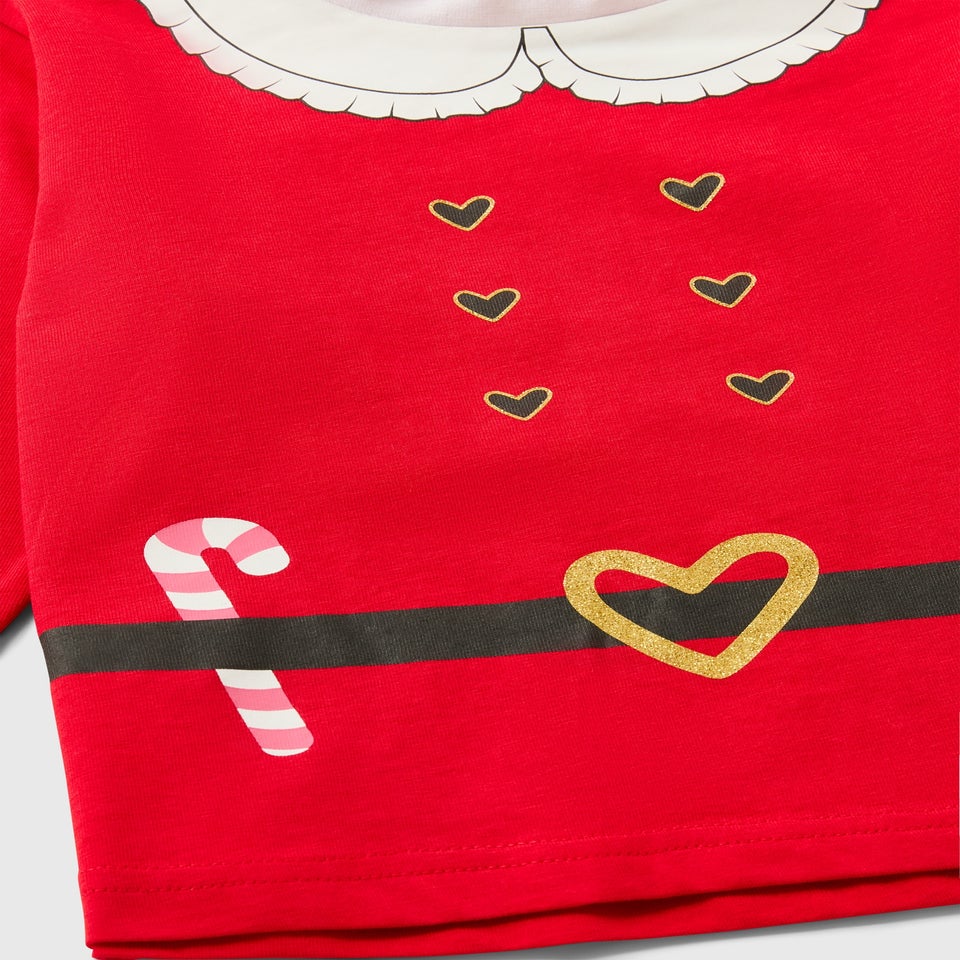 Girls Mrs Claus Christmas Pyjamas (1-7yrs)