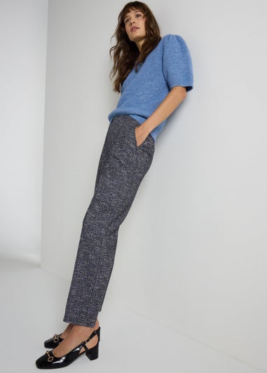 Et Vous Blue Boucle Ponte Straight Leg Trousers