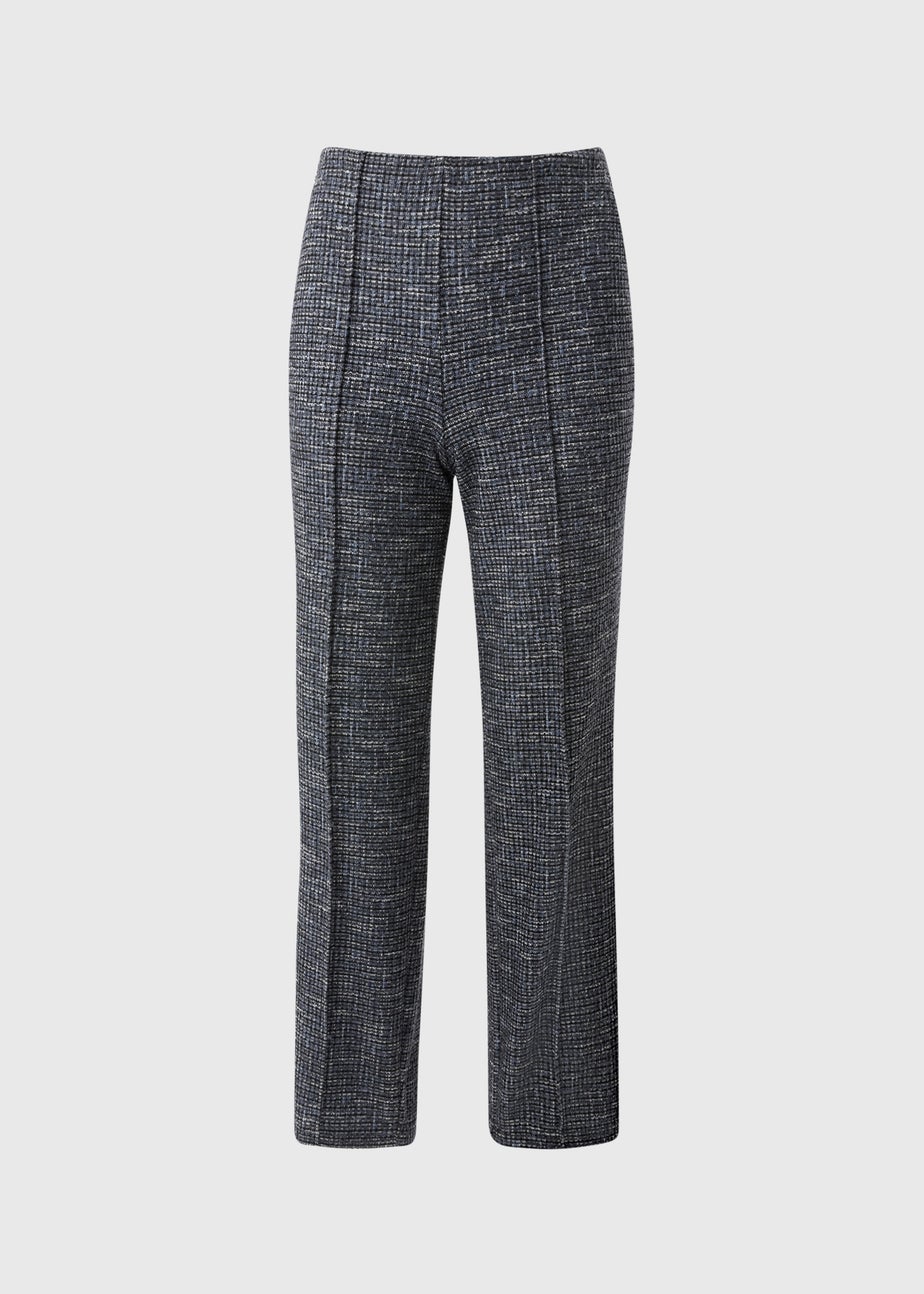 Et Vous Blue Boucle Ponte Straight Leg Trousers