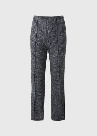 Et Vous Blue Boucle Ponte Straight Leg Trousers