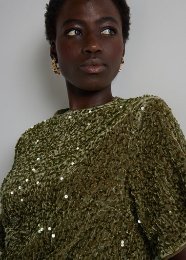 Et Vous Ivy Green Sequin T-Shirt