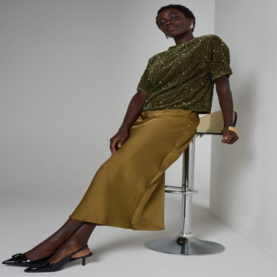 Et Vous Ivy Green Sequin T-Shirt