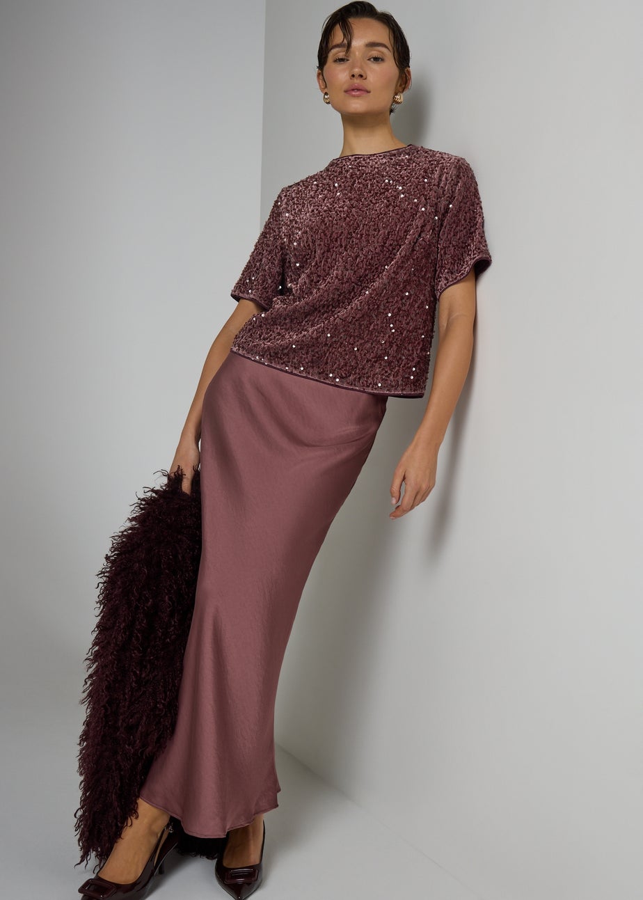 Et Vous Mauve Sequin T-Shirt