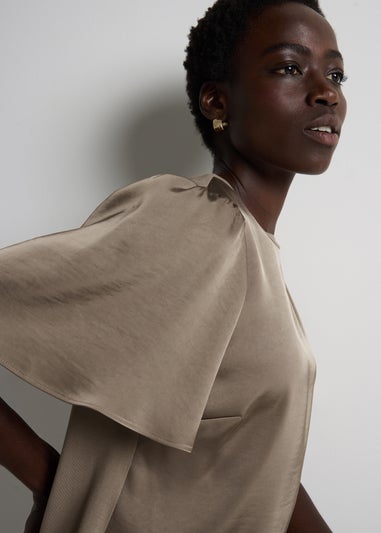 Et Vous Beige Satin Jersey T-Shirt