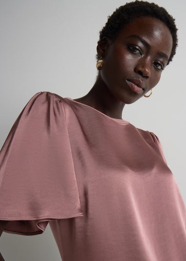 Et Vous Mauve Satin Jersey T-Shirt