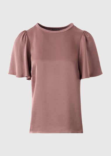 Et Vous Mauve Satin Jersey T-Shirt