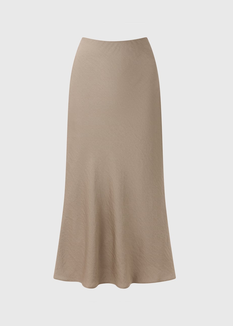 Et Vous Taupe Satin Midaxi Skirt