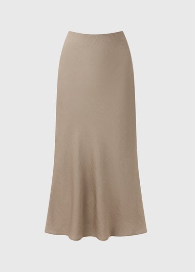 Et Vous Taupe Satin Midaxi Skirt