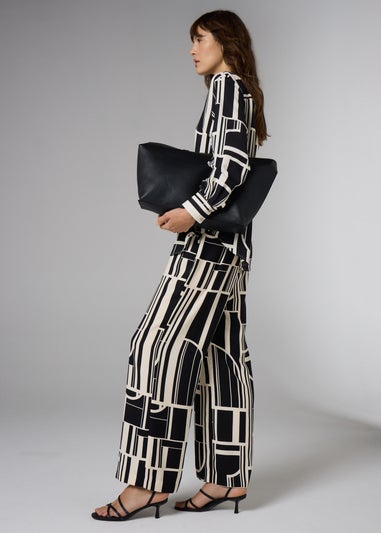 Et Vous Black Geo Mono Straight Leg Co Ord Trousers
