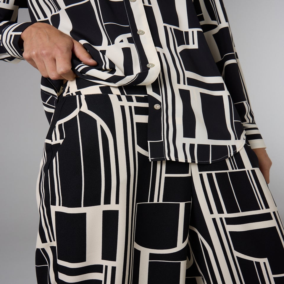 Et Vous Black Geo Mono Straight Leg Co Ord Trousers