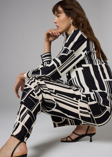 Et Vous Black Geo Mono Straight Leg Co Ord Trousers