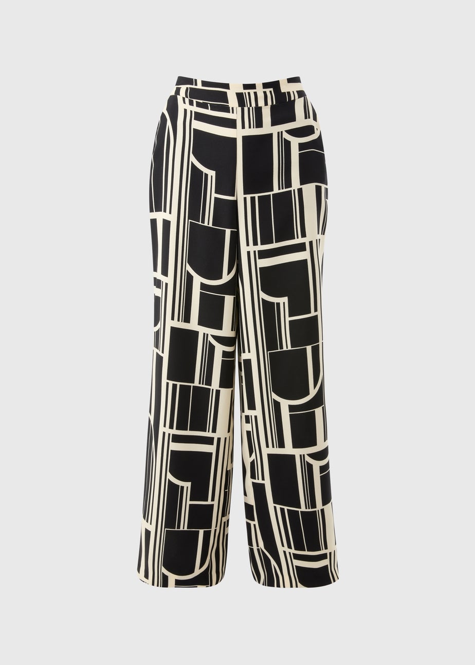 Et Vous Black Geo Mono Straight Leg Co Ord Trousers