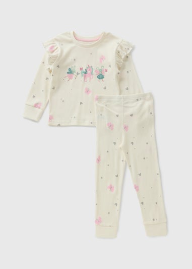 Girls Cream Animal Pyjama Set (1-7 Years)
