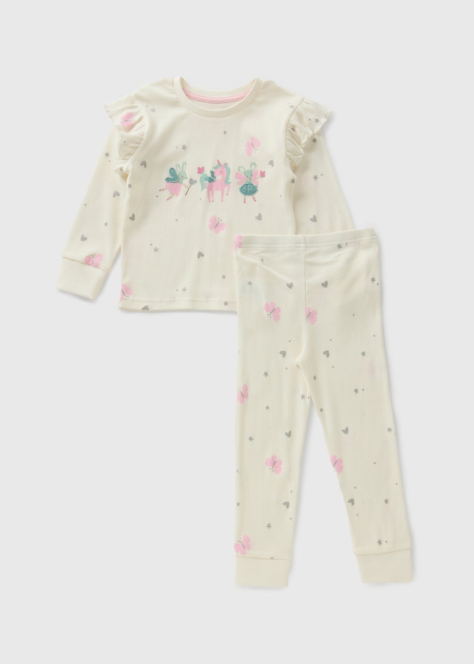 Girls Cream Animal Pyjama Set (1-7 Years)