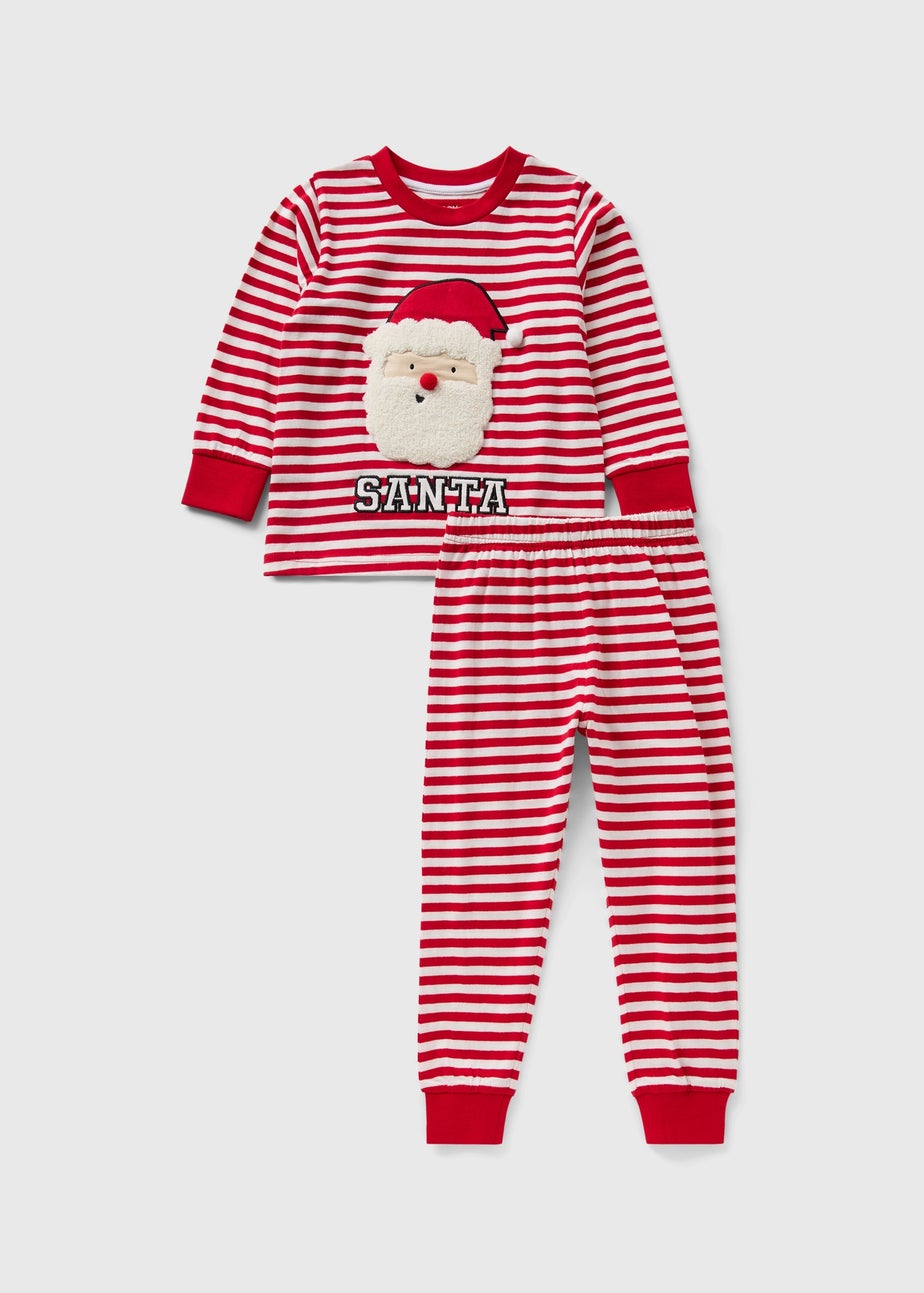 Boys Red Santa Stripe Christmas Pyjamas (1-7yrs)