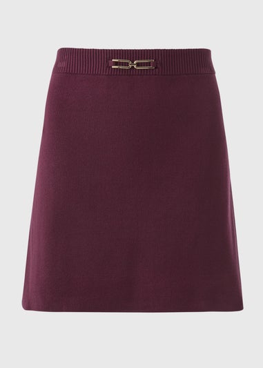 Et Vous Burgundy Knit Snaffle Mini Skirt