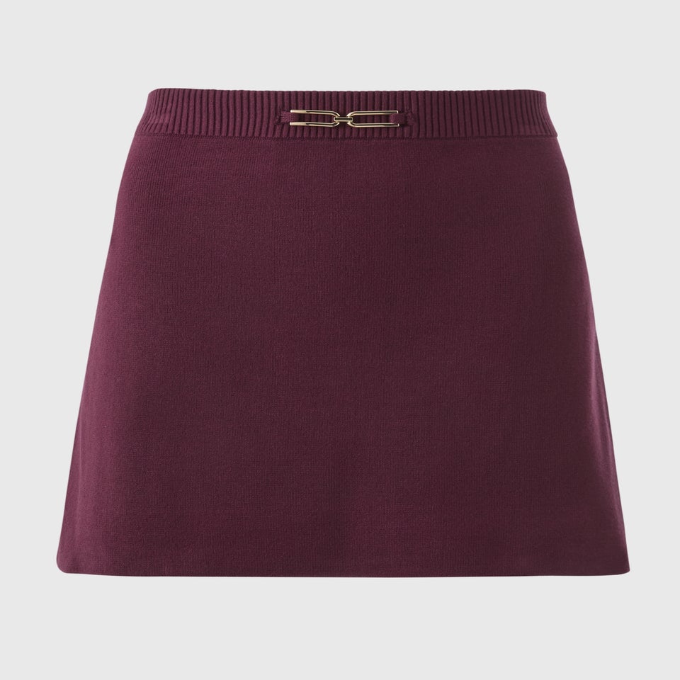 Et Vous Burgundy Knit Snaffle Mini Skirt