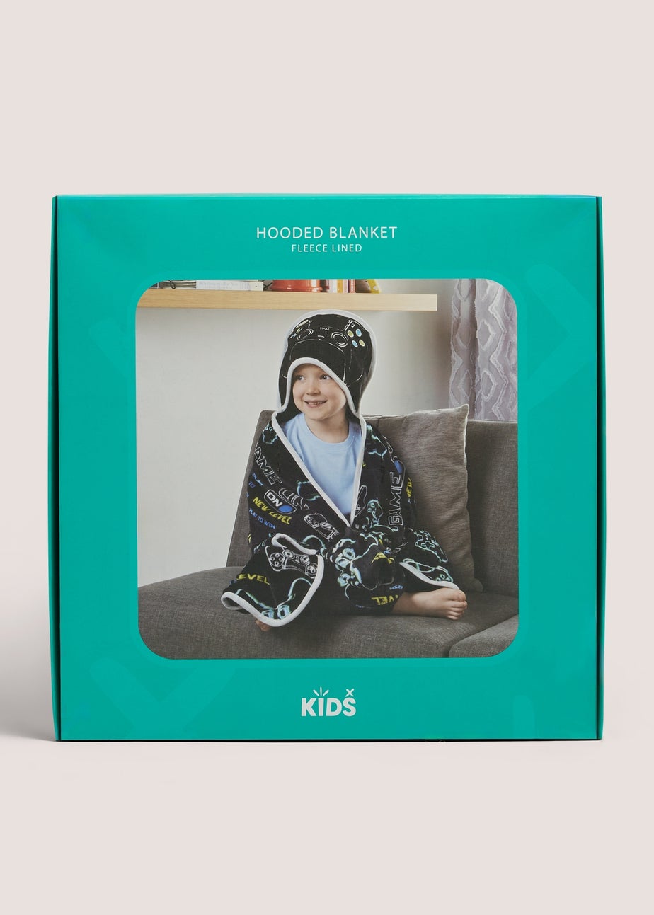 Black Gamer Hooded Blanket