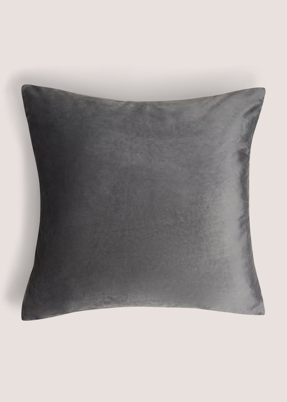 Grey Snowflake Velvet Cushion