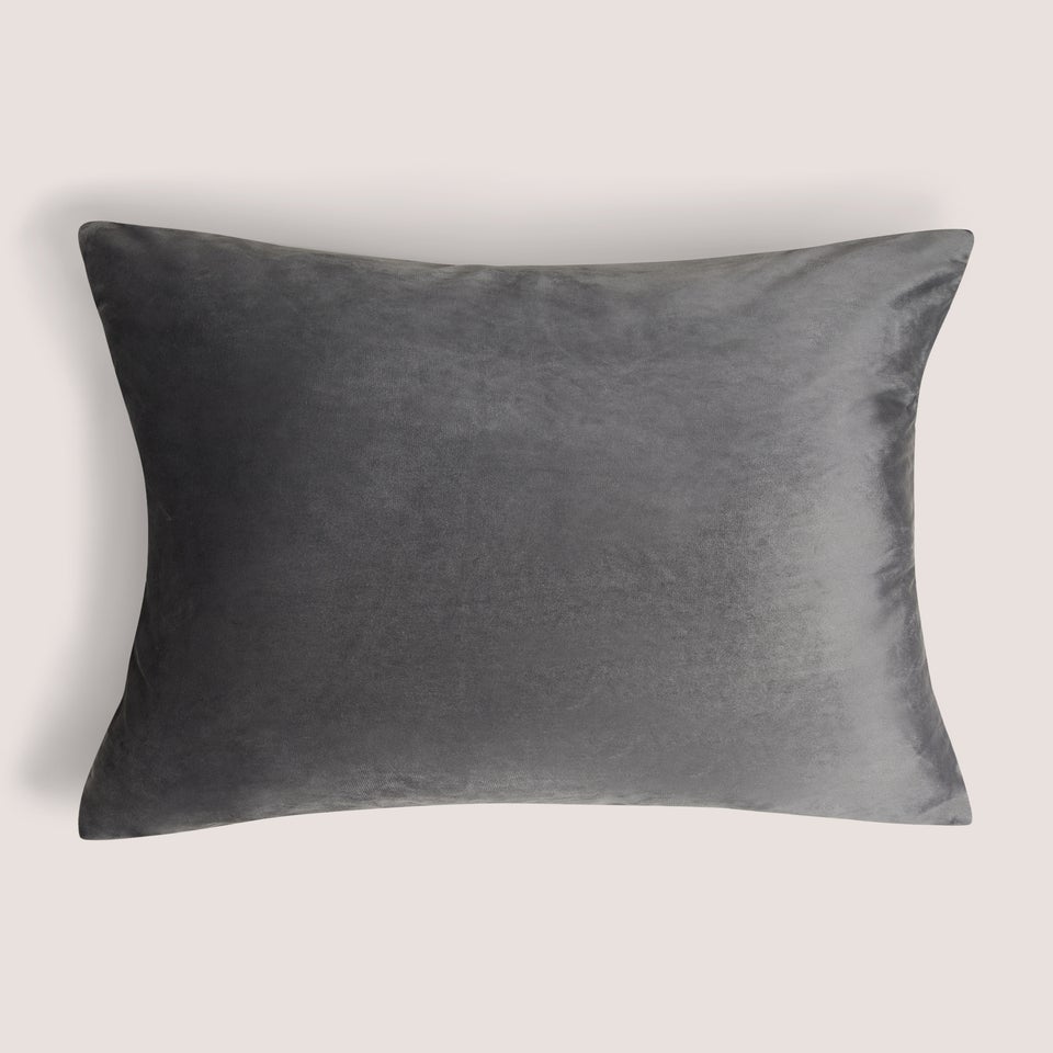 Grey Snowflake Velvet Cushion