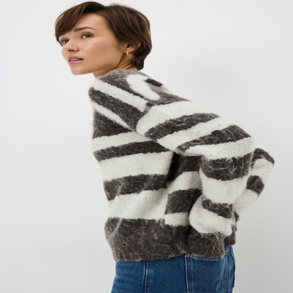 Brown And White Pattern Jumper