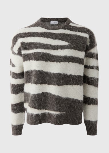 Brown And White Pattern Jumper