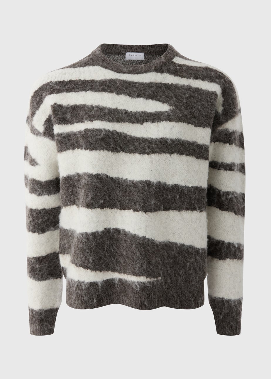 Brown And White Pattern Jumper