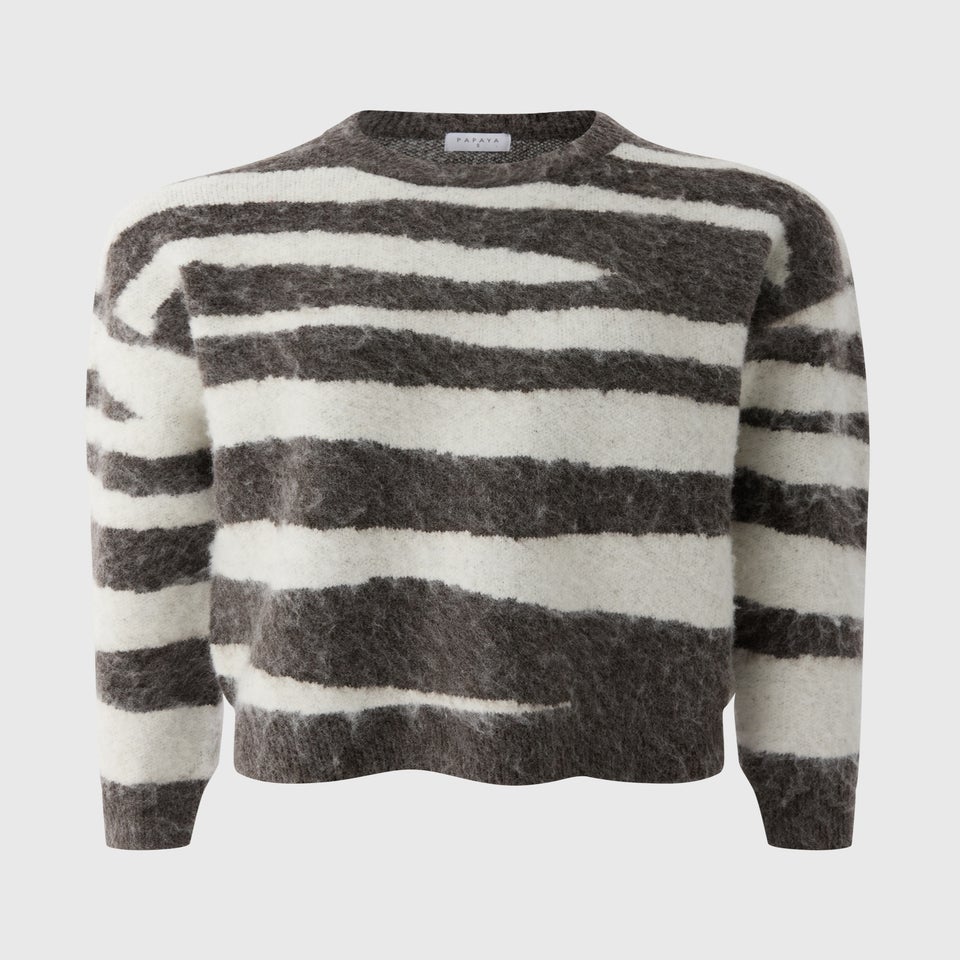 Brown And White Pattern Jumper