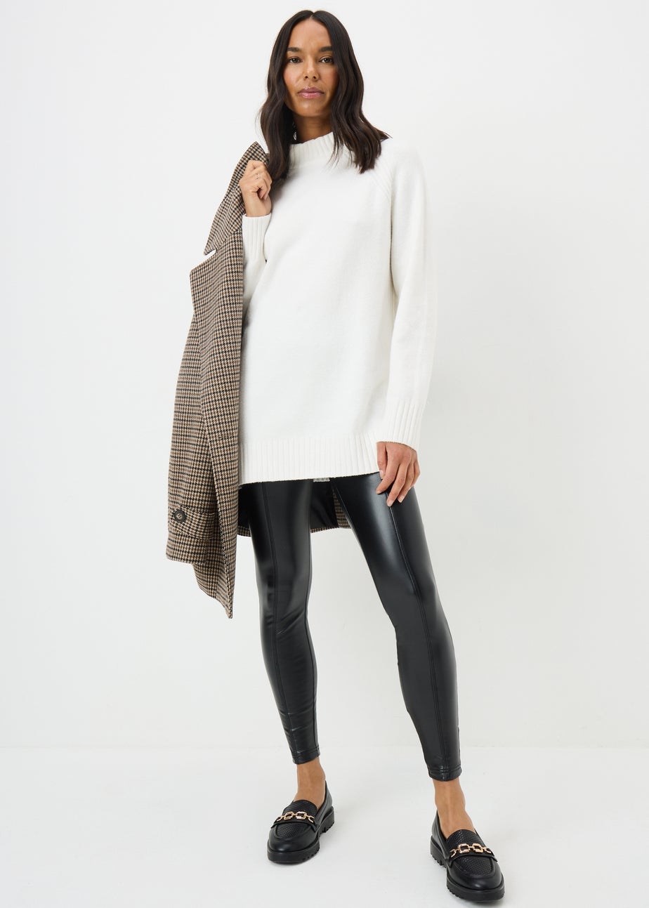 Cream Roll Neck Tunic Jumper