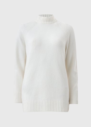 Cream Roll Neck Tunic Jumper
