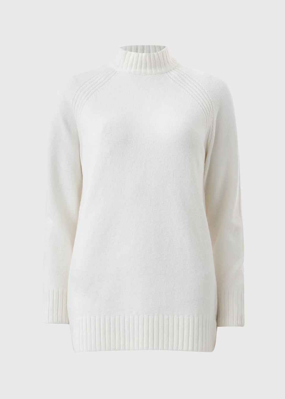 Cream Roll Neck Tunic Jumper
