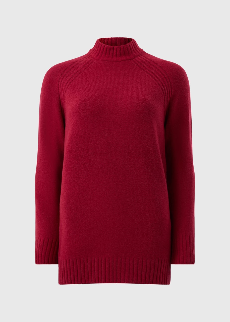 Red Roll Neck Tunic Jumper