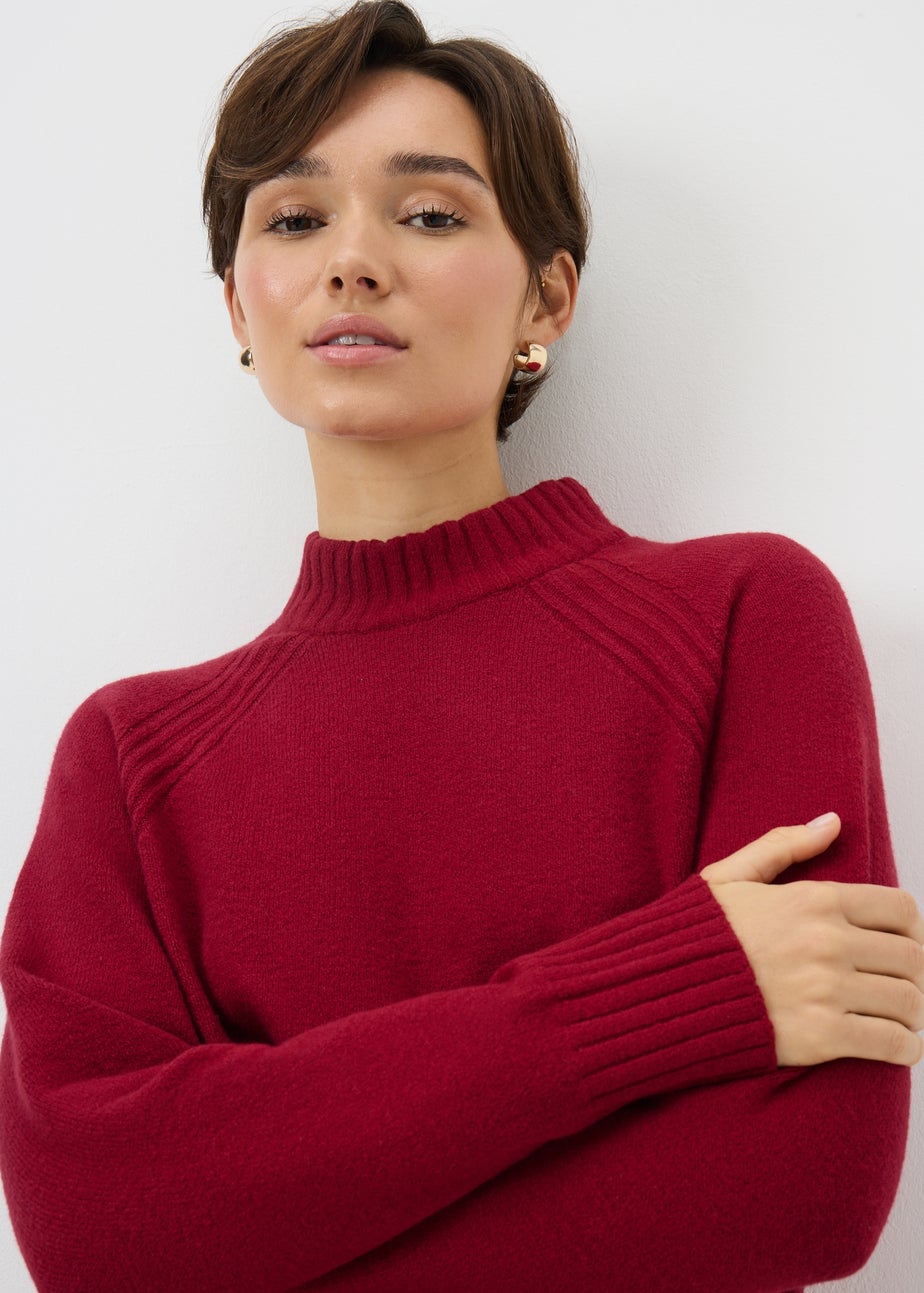 Red Roll Neck Tunic Jumper