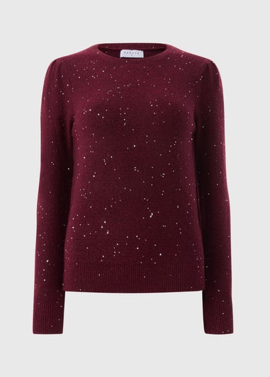 Burgundy Sequin Yarn Jumper