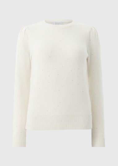 Cream Sequin Yarn Jumper