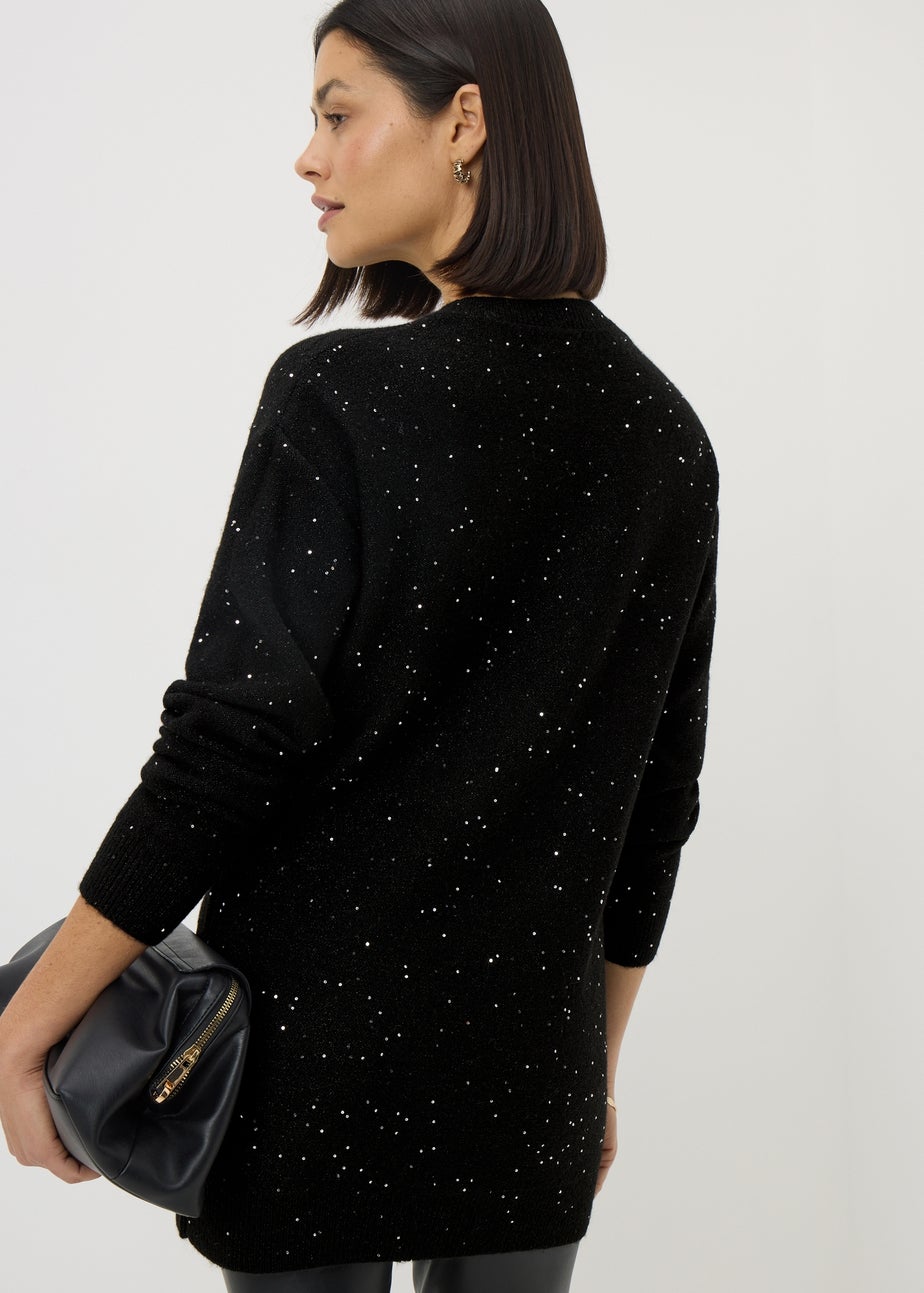 Black Sequin Yarn Tunic