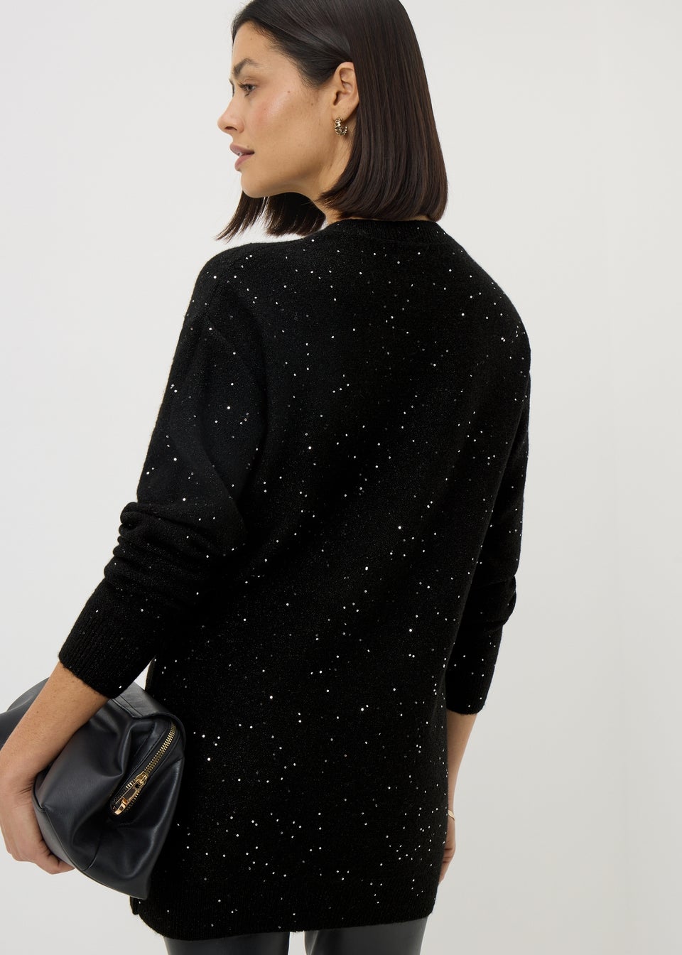 Black Sequin Yarn Tunic
