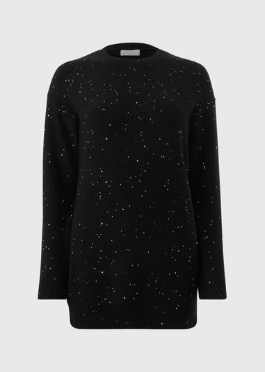 Black Sequin Yarn Tunic