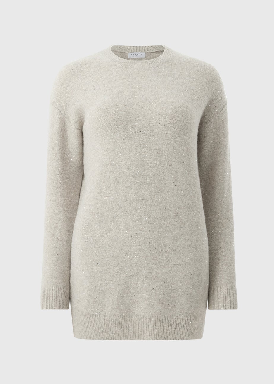 Oatmeal Sequin Yarn Tunic