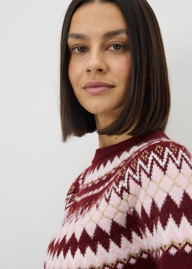 Burgundy Fairisle Jumper