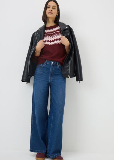 Burgundy Fairisle Jumper